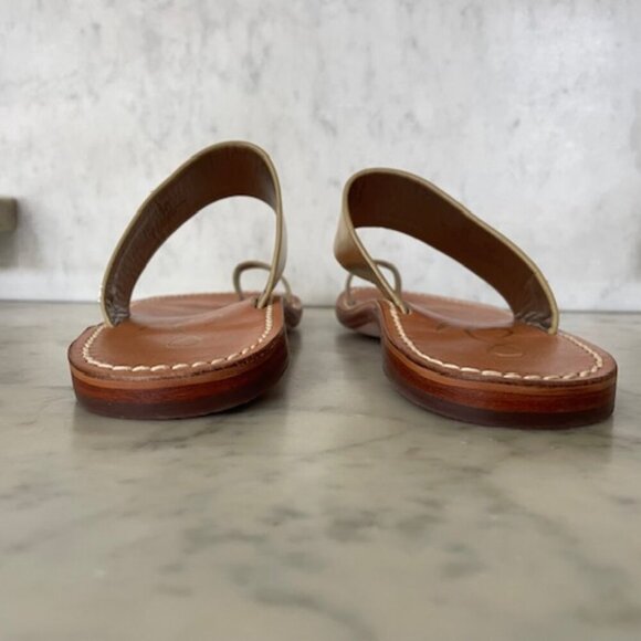 SAM EDELMAN Maxy Gold Slip On Toe Ring Leather Flat Slides Sandal 6 - Picture 15 of 15